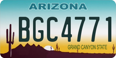 AZ license plate BGC4771