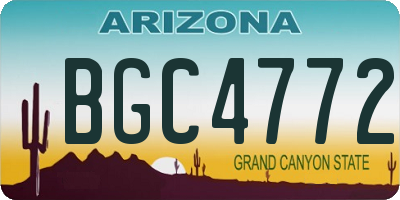AZ license plate BGC4772