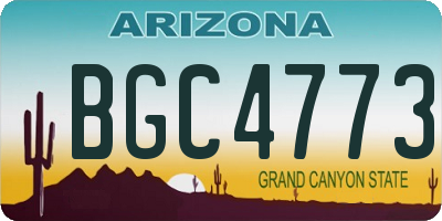 AZ license plate BGC4773