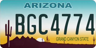 AZ license plate BGC4774