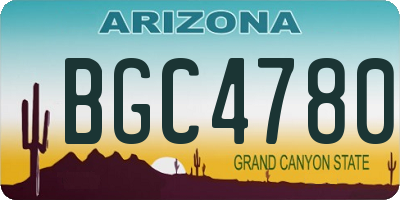 AZ license plate BGC4780