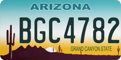 AZ license plate BGC4782