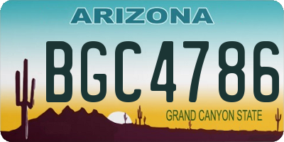 AZ license plate BGC4786