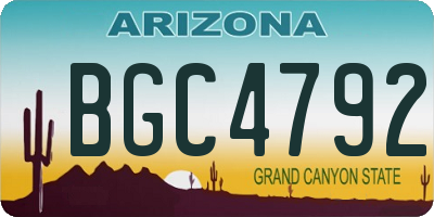 AZ license plate BGC4792