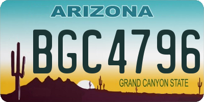 AZ license plate BGC4796
