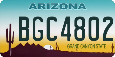 AZ license plate BGC4802