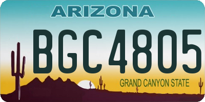 AZ license plate BGC4805