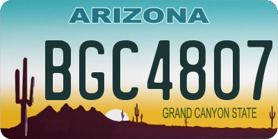 AZ license plate BGC4807