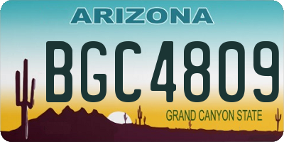 AZ license plate BGC4809