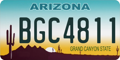 AZ license plate BGC4811