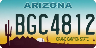 AZ license plate BGC4812