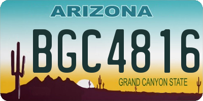 AZ license plate BGC4816