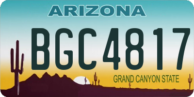 AZ license plate BGC4817