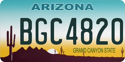 AZ license plate BGC4820