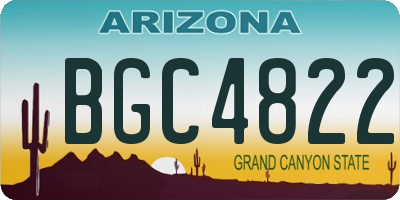 AZ license plate BGC4822