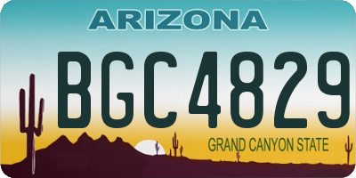 AZ license plate BGC4829