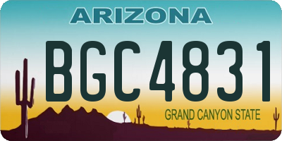 AZ license plate BGC4831