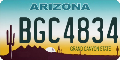 AZ license plate BGC4834