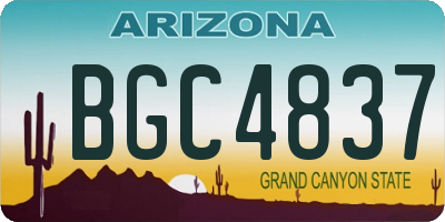 AZ license plate BGC4837