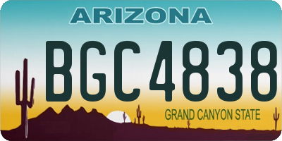 AZ license plate BGC4838