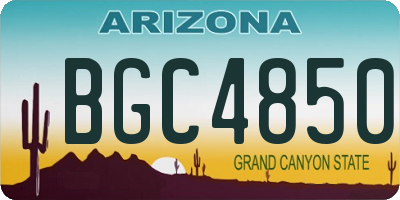 AZ license plate BGC4850