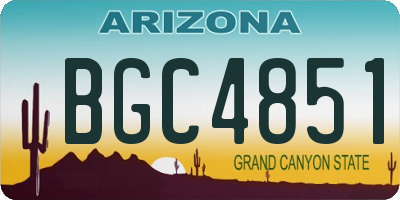 AZ license plate BGC4851