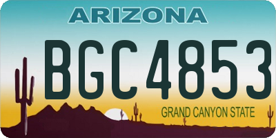 AZ license plate BGC4853