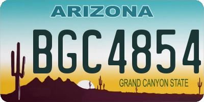 AZ license plate BGC4854