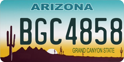 AZ license plate BGC4858
