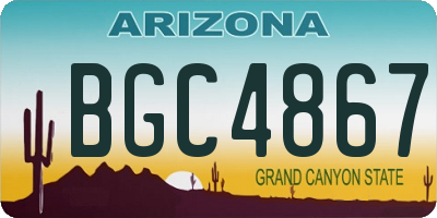 AZ license plate BGC4867