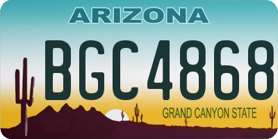 AZ license plate BGC4868