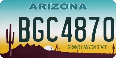 AZ license plate BGC4870