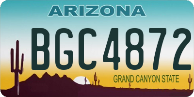 AZ license plate BGC4872