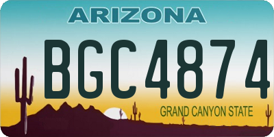 AZ license plate BGC4874
