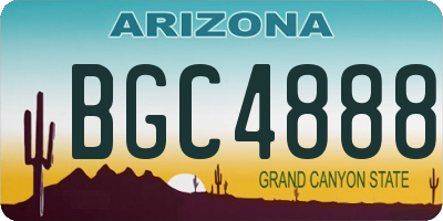 AZ license plate BGC4888