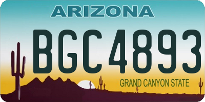 AZ license plate BGC4893