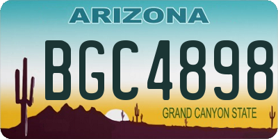 AZ license plate BGC4898