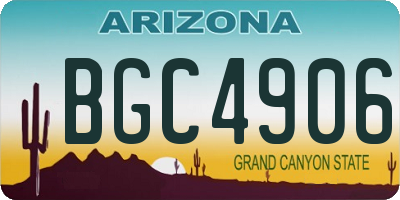 AZ license plate BGC4906