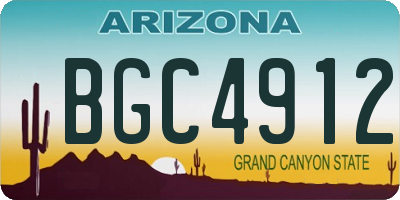 AZ license plate BGC4912