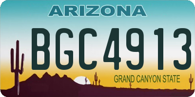 AZ license plate BGC4913