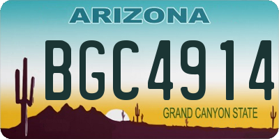AZ license plate BGC4914