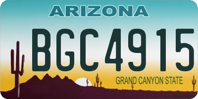 AZ license plate BGC4915