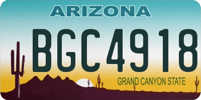 AZ license plate BGC4918