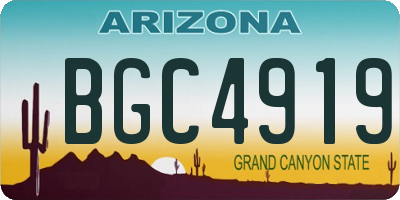 AZ license plate BGC4919