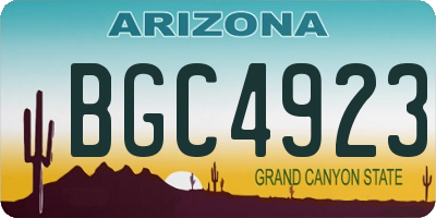 AZ license plate BGC4923
