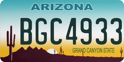 AZ license plate BGC4933