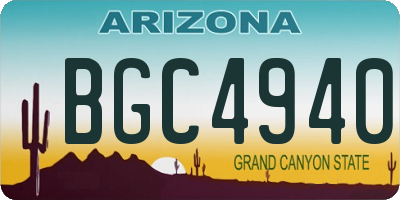 AZ license plate BGC4940