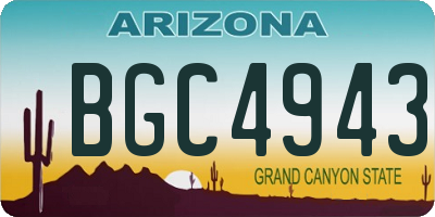 AZ license plate BGC4943