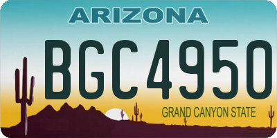 AZ license plate BGC4950