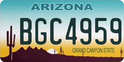 AZ license plate BGC4959